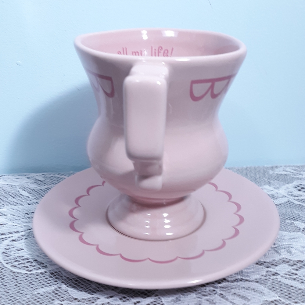 RARE NWOT Disney Alice In Wonderland Pink Teacup and Saucer Mug Cup - Picture 11 of 15